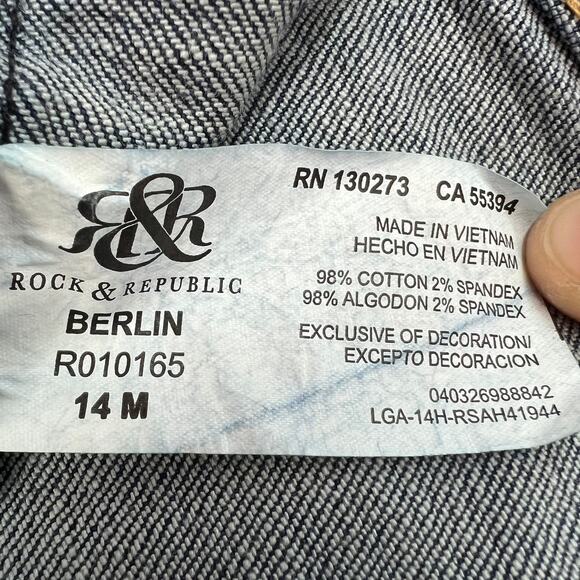 Rock & Republic Women's Berlin Tuxedo Stripe Denim Jeans Size 14 Streetwear - Picture 5 of 16